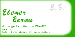 elemer beran business card